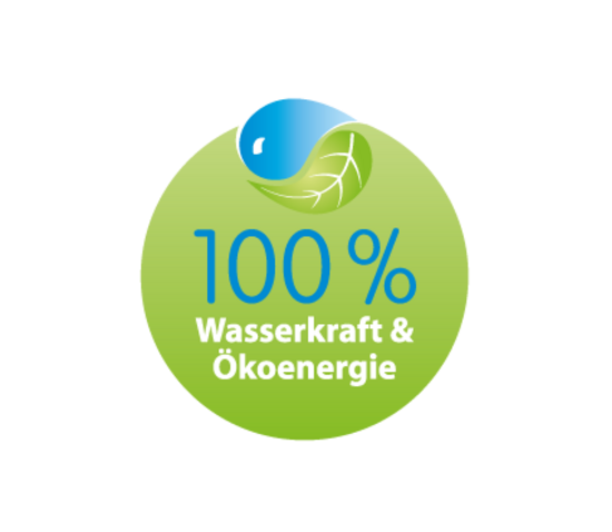 100 % Wasserkraft & Ökoenergie Logo